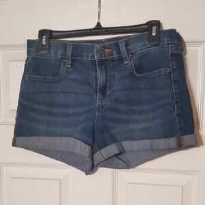 Old Navy Cuffed Mini Denim Jean Shorts Size 2 Dark Wash 3 inch inseam
